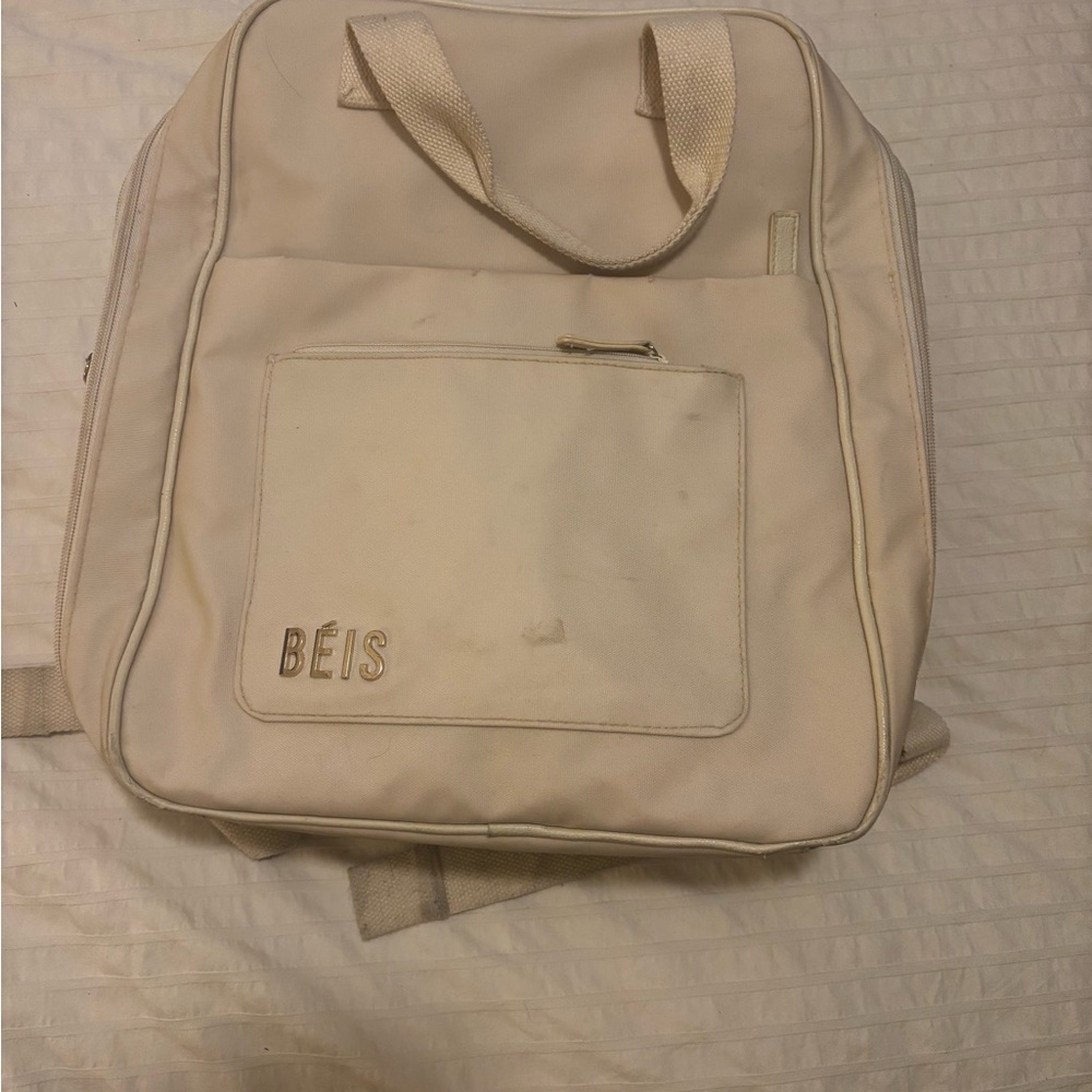 🎒 BEIS Expandable Backpack – Cream (Used & Loved!)